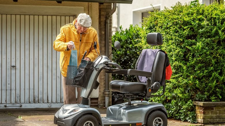 Man and his mobility scooter